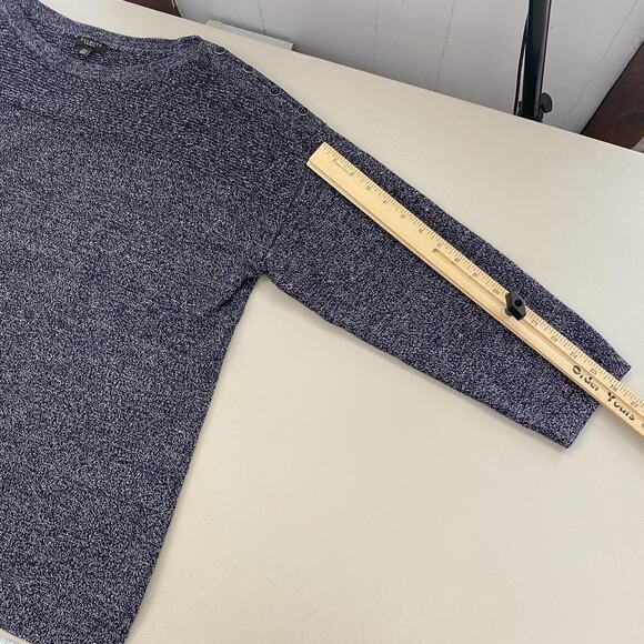 Talbots Sweater Womens 2X Petite Blue Marled Button Shoulder Boat Neck 2XP - Picture 6 of 11